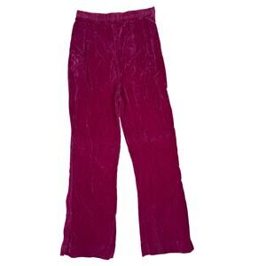 70s Alden’s Union Made Magenta Velour Pants High Rise Straight Leg
